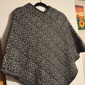 Elegant Black and Gray Women's Poncho
